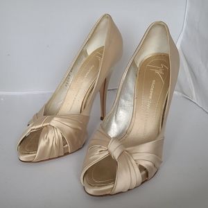 Giuseppe Zanotti Satin Peep Toe Heels
